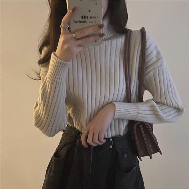 アソートハイラペルリブニット 4106-beige_お取り寄せ41064-画像4-韓国ファッション通販POPREA［ポップリア］