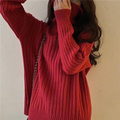 アソートハイラペルリブニット 4106-red_お取り寄せ41066-画像6-韓国ファッション通販POPREA［ポップリア］