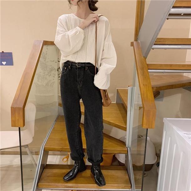 ボリュームスリーブピンタックシャツ 4111-お取り寄せ4111-画像6-韓国ファッション通販POPREA［ポップリア］