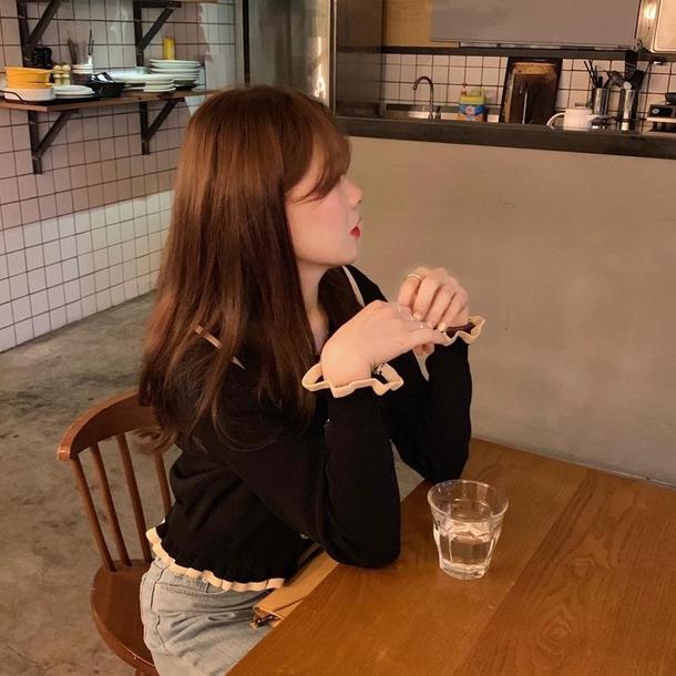 モノフリルカーディガン 4117-お取り寄せ4117-画像3-韓国ファッション通販POPREA［ポップリア］