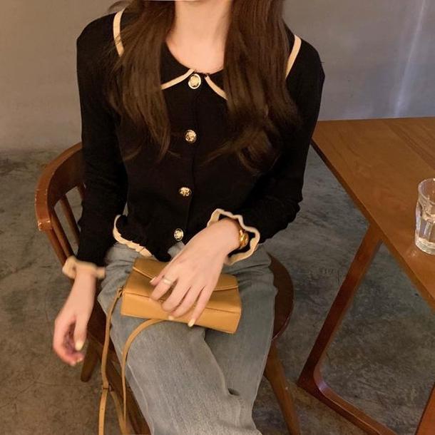 モノフリルカーディガン 4117-お取り寄せ4117-画像6-韓国ファッション通販POPREA［ポップリア］