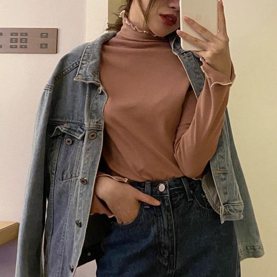 ハイネックメロートップス 4139-terracotta_お取り寄せ41393-画像3-韓国ファッション通販POPREA［ポップリア］