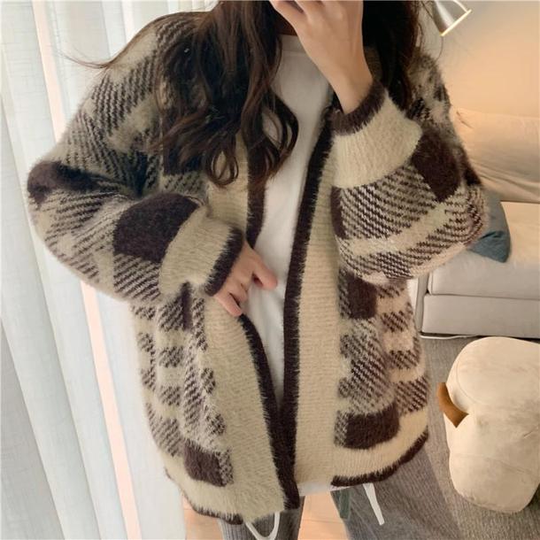 カフェラテオーバーカーディガン 4144-お取り寄せ4144-画像5-韓国ファッション通販POPREA［ポップリア］