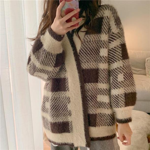 カフェラテオーバーカーディガン 4144-お取り寄せ4144-画像6-韓国ファッション通販POPREA［ポップリア］