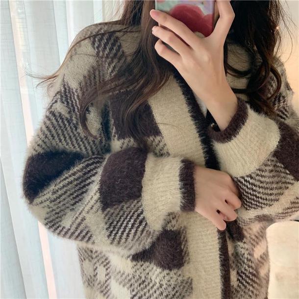 カフェラテオーバーカーディガン 4144-お取り寄せ4144-画像7-韓国ファッション通販POPREA［ポップリア］