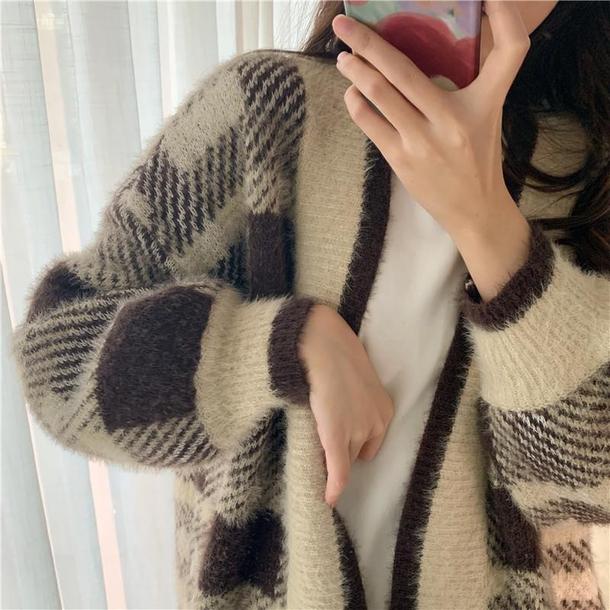 カフェラテオーバーカーディガン 4144-お取り寄せ4144-画像9-韓国ファッション通販POPREA［ポップリア］