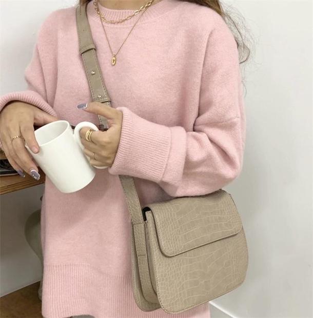 クロコパターンスクエアバッグ 4147-light-beige_お取り寄せ41473-画像3-韓国ファッション通販POPREA［ポップリア］