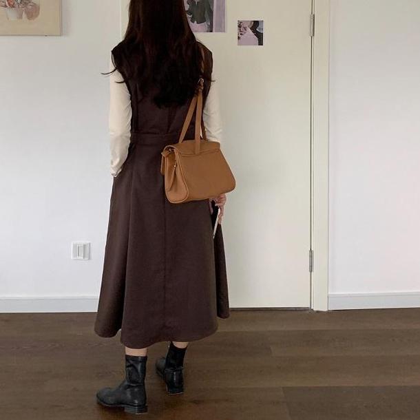 チョコラテロングワンピース 4152-お取り寄せ4152-画像13-韓国ファッション通販POPREA［ポップリア］