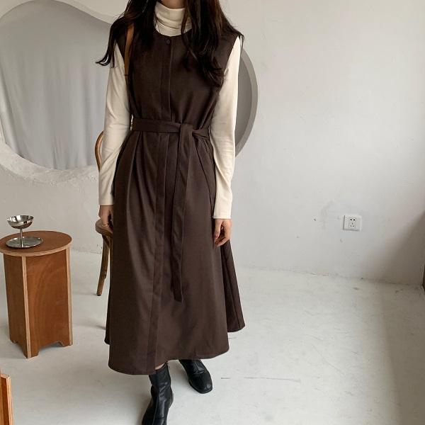 チョコラテロングワンピース 4152-お取り寄せ4152-画像15-韓国ファッション通販POPREA［ポップリア］