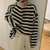 タートルネックルーズボーダーニット 4156-お取り寄せ4156-画像2-韓国ファッション通販POPREA［ポップリア］