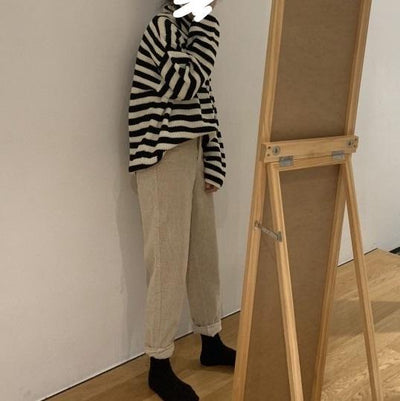 タートルネックルーズボーダーニット 4156-お取り寄せ4156-画像7-韓国ファッション通販POPREA［ポップリア］