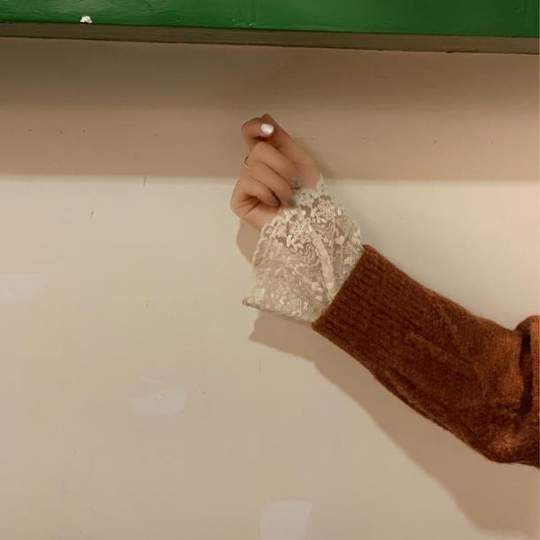 カフェカラーニット＆レースインナー 4194-お取り寄せ4194-画像11-韓国ファッション通販POPREA［ポップリア］