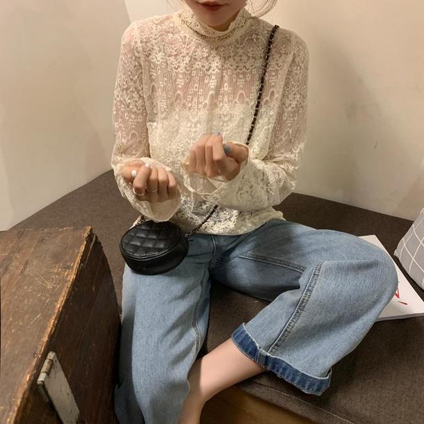 カフェカラーニット＆レースインナー 4194-お取り寄せ4194-画像13-韓国ファッション通販POPREA［ポップリア］