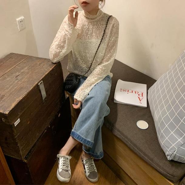 カフェカラーニット＆レースインナー 4194-お取り寄せ4194-画像14-韓国ファッション通販POPREA［ポップリア］