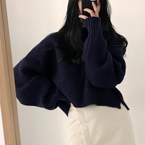 タートルネックプルオーバーニット 4199-navy_お取り寄せ41993-画像3-韓国ファッション通販POPREA［ポップリア］