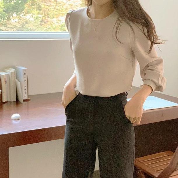 シンプルパフスリーブブラウス 4204-お取り寄せ4204-画像7-韓国ファッション通販POPREA［ポップリア］