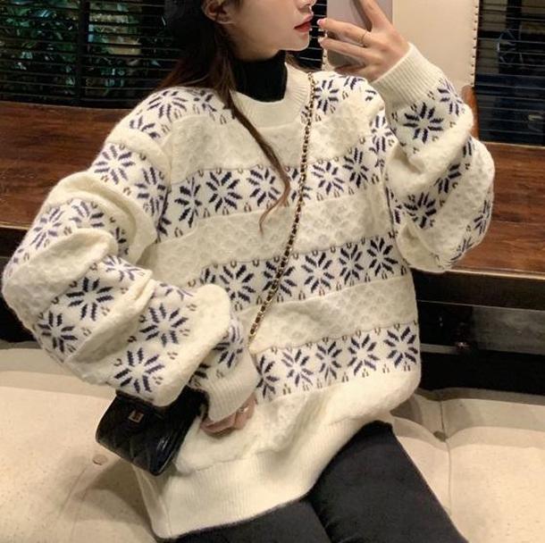 スノーフレークルーズニット 4208-white_お取り寄せ42081-画像1-韓国ファッション通販POPREA［ポップリア］