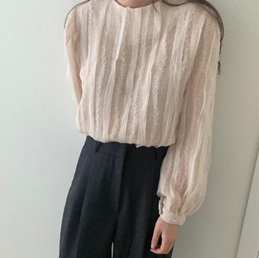 ラウンドネックハニーブラウス 4210-お取り寄せ4210-画像5-韓国ファッション通販POPREA［ポップリア］