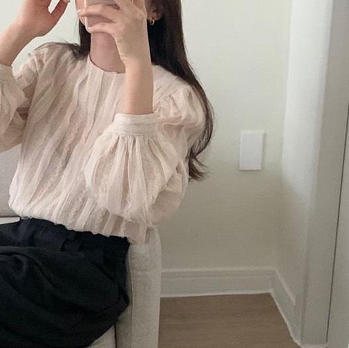 ラウンドネックハニーブラウス 4210-お取り寄せ4210-画像6-韓国ファッション通販POPREA［ポップリア］