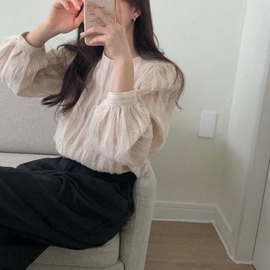 ラウンドネックハニーブラウス 4210-お取り寄せ4210-画像7-韓国ファッション通販POPREA［ポップリア］