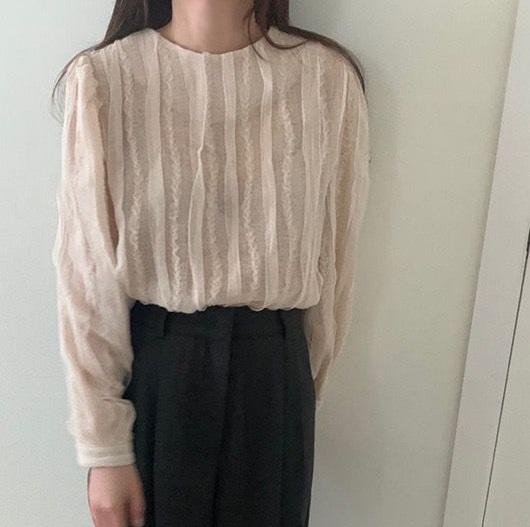 ラウンドネックハニーブラウス 4210-お取り寄せ4210-画像9-韓国ファッション通販POPREA［ポップリア］