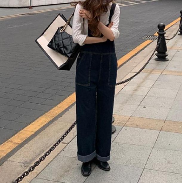 デニムステッチオーバーオール 4211-お取り寄せ4211-画像4-韓国ファッション通販POPREA［ポップリア］