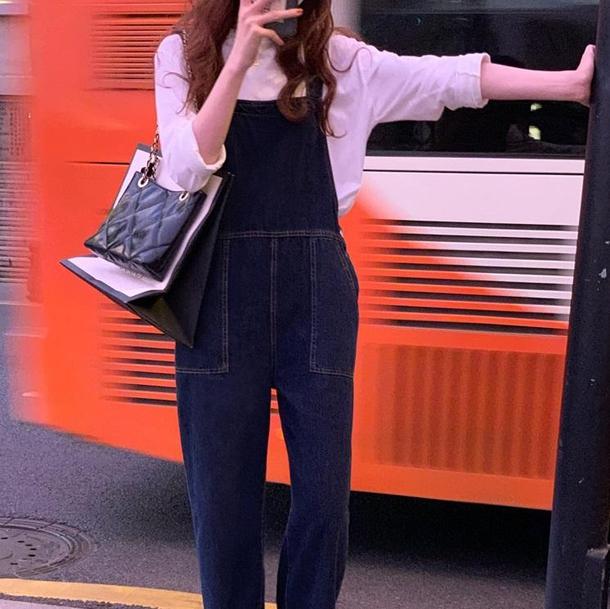 デニムステッチオーバーオール 4211-お取り寄せ4211-画像1-韓国ファッション通販POPREA［ポップリア］