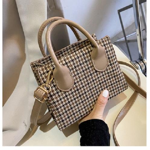 千鳥格子ショルダーバッグ 4222-beige_お取り寄せ42222-画像3-韓国ファッション通販POPREA［ポップリア］