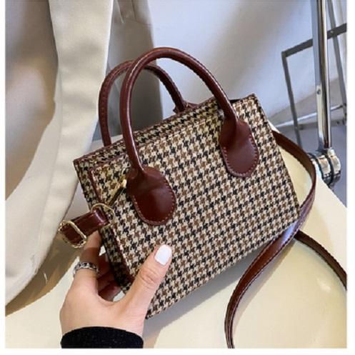 千鳥格子ショルダーバッグ 4222-darkｰbrown_お取り寄せ42224-画像5-韓国ファッション通販POPREA［ポップリア］