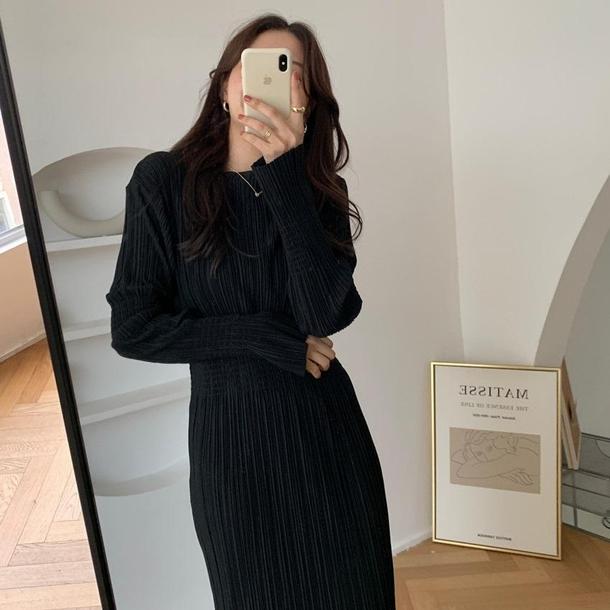 タイトウエストプリーツワンピ 4252-お取り寄せ4252-画像11-韓国ファッション通販POPREA［ポップリア］