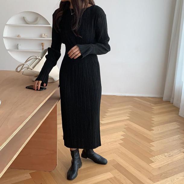 タイトウエストプリーツワンピ 4252-お取り寄せ4252-画像13-韓国ファッション通販POPREA［ポップリア］