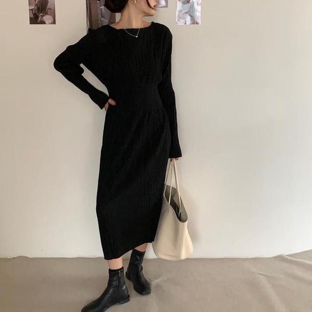 タイトウエストプリーツワンピ 4252-お取り寄せ4252-画像16-韓国ファッション通販POPREA［ポップリア］