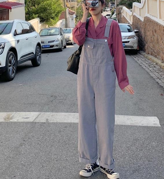 ルーズサロペットオーバーオール 4260-light-purple_お取り寄せ42602-画像2-韓国ファッション通販POPREA［ポップリア］