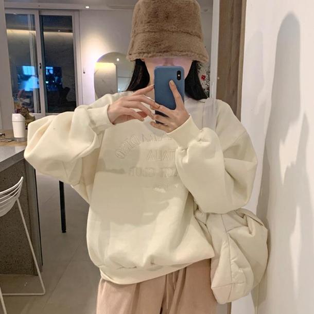 ホワイトロゴスウェット 4274-お取り寄せ4274-画像3-韓国ファッション通販POPREA［ポップリア］