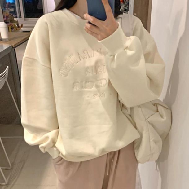 ホワイトロゴスウェット 4274-お取り寄せ4274-画像5-韓国ファッション通販POPREA［ポップリア］