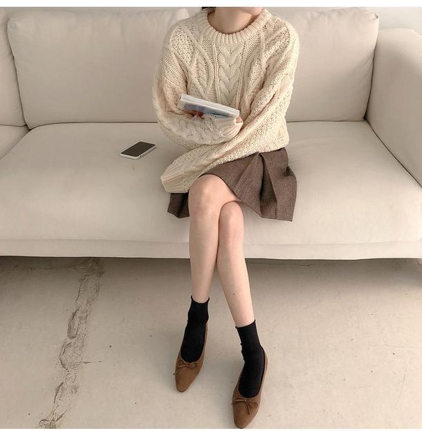 ラウンドネックビッグツイストニット 4281-お取り寄せ4281-画像3-韓国ファッション通販POPREA［ポップリア］