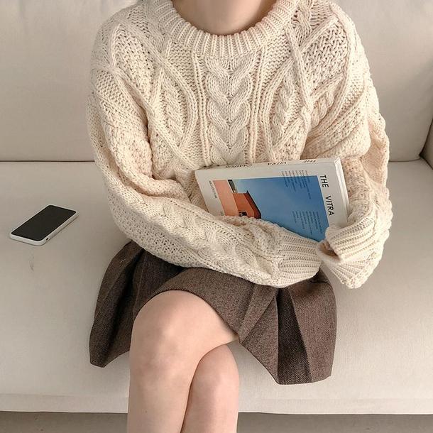 ラウンドネックビッグツイストニット 4281-お取り寄せ4281-画像5-韓国ファッション通販POPREA［ポップリア］