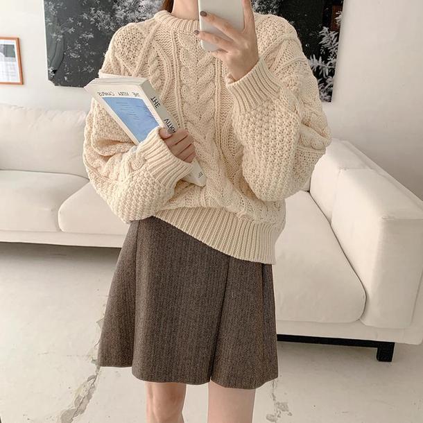 ラウンドネックビッグツイストニット 4281-お取り寄せ4281-画像6-韓国ファッション通販POPREA［ポップリア］