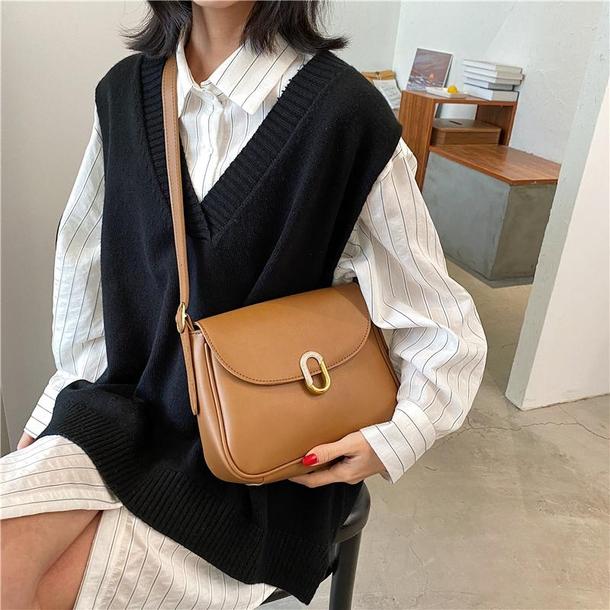 スクエアショルダーバッグ 4289-light-brown_お取り寄せ42892-画像3-韓国ファッション通販POPREA［ポップリア］