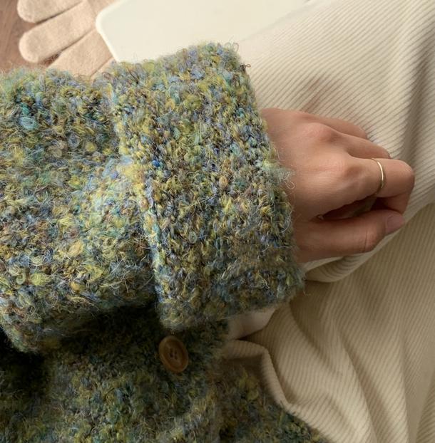 ラウンドネックモザイクカーディガン 4295-お取り寄せ4295-画像7-韓国ファッション通販POPREA［ポップリア］