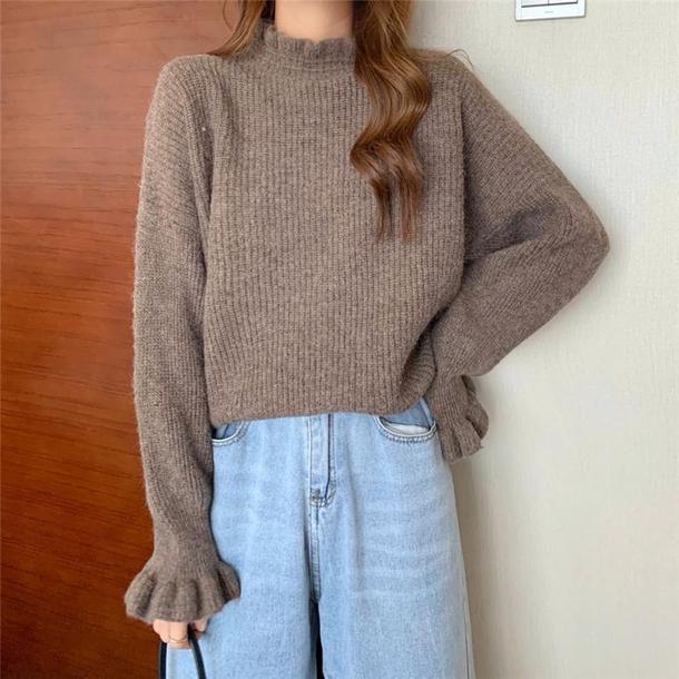 キャンディスリーブフリルニット 4297-mohca_お取り寄せ42973-画像3-韓国ファッション通販POPREA［ポップリア］