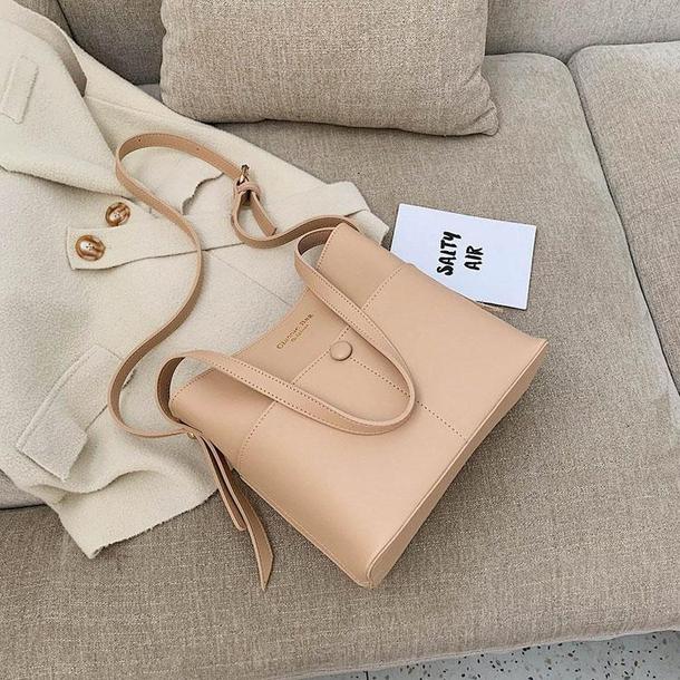 シンプルバケットショルダーバッグ 4313-beige_お取り寄せ43132-画像2-韓国ファッション通販POPREA［ポップリア］