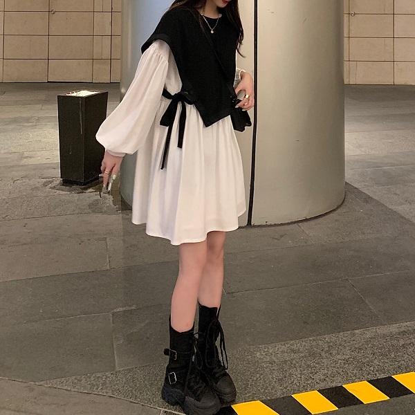 レイヤード風ワンピ 4326-お取り寄せ4326-画像5-韓国ファッション通販POPREA［ポップリア］