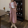 くすみカラーツーピーススカート 4419-pink_お取り寄せ44191-画像2-韓国ファッション通販POPREA［ポップリア］