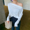 ストラップレスワンショルダーロンTee 4429-white_お取り寄せ44292-画像4-韓国ファッション通販POPREA［ポップリア］