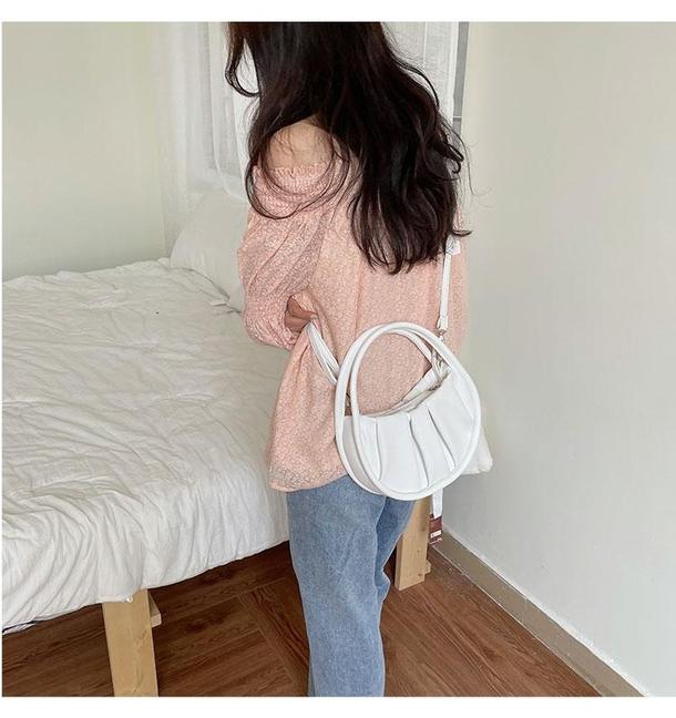 ホワイトホーボーバッグ 4477-white_お取り寄せ4477-画像10-韓国ファッション通販POPREA［ポップリア］