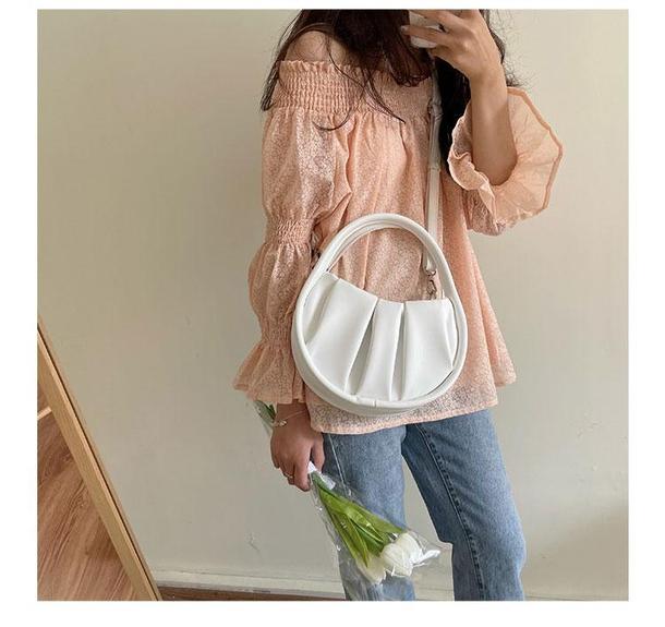 ホワイトホーボーバッグ 4477-white_お取り寄せ4477-画像11-韓国ファッション通販POPREA［ポップリア］