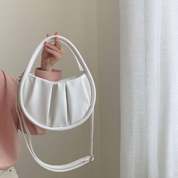 ホワイトホーボーバッグ 4477-white_お取り寄せ4477-画像3-韓国ファッション通販POPREA［ポップリア］