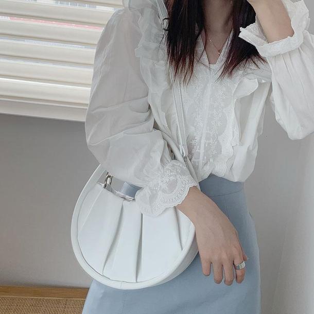 ホワイトホーボーバッグ 4477-white_お取り寄せ4477-画像4-韓国ファッション通販POPREA［ポップリア］