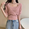 キャミソールカシュクールカットソー 4497-pink_お取り寄せ44974-画像4-韓国ファッション通販POPREA［ポップリア］